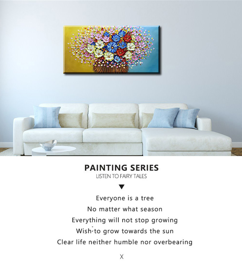 Oil Painting Big Palette Knife Colorful Wall Art