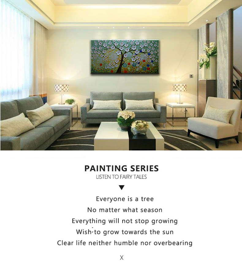 Wall Paintings Canvas White Canvas Tree Pictures