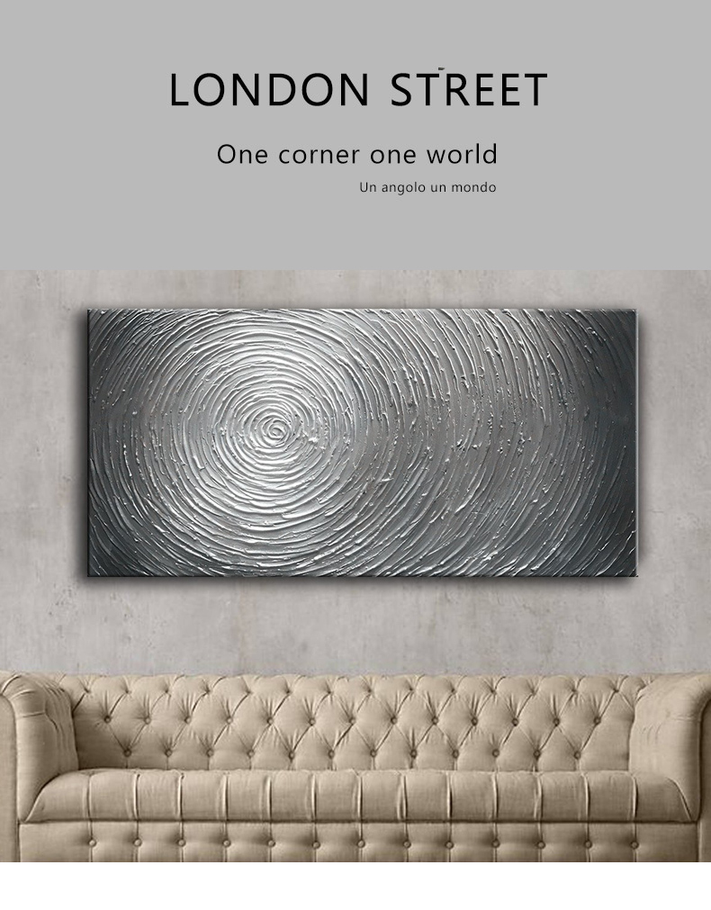 Oil Paintings Grey Canvas Pictures Huge Abstract Wall Art