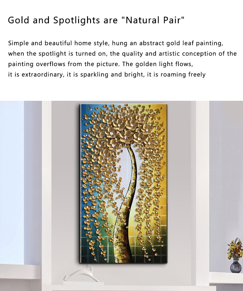 Canvas Wall Art Painting Hand Painted Gold Abstract Canvas