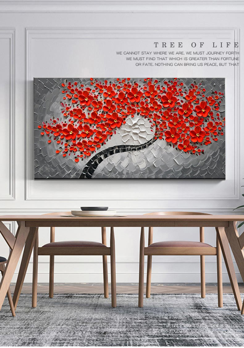 Wall Painting Decor Modern Red And Grey Canvas Wall Art