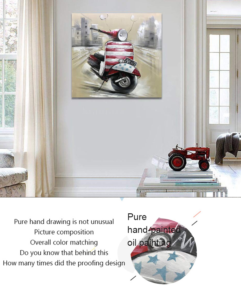 Artwork Painting Contemporary Motorcycle Wall Art