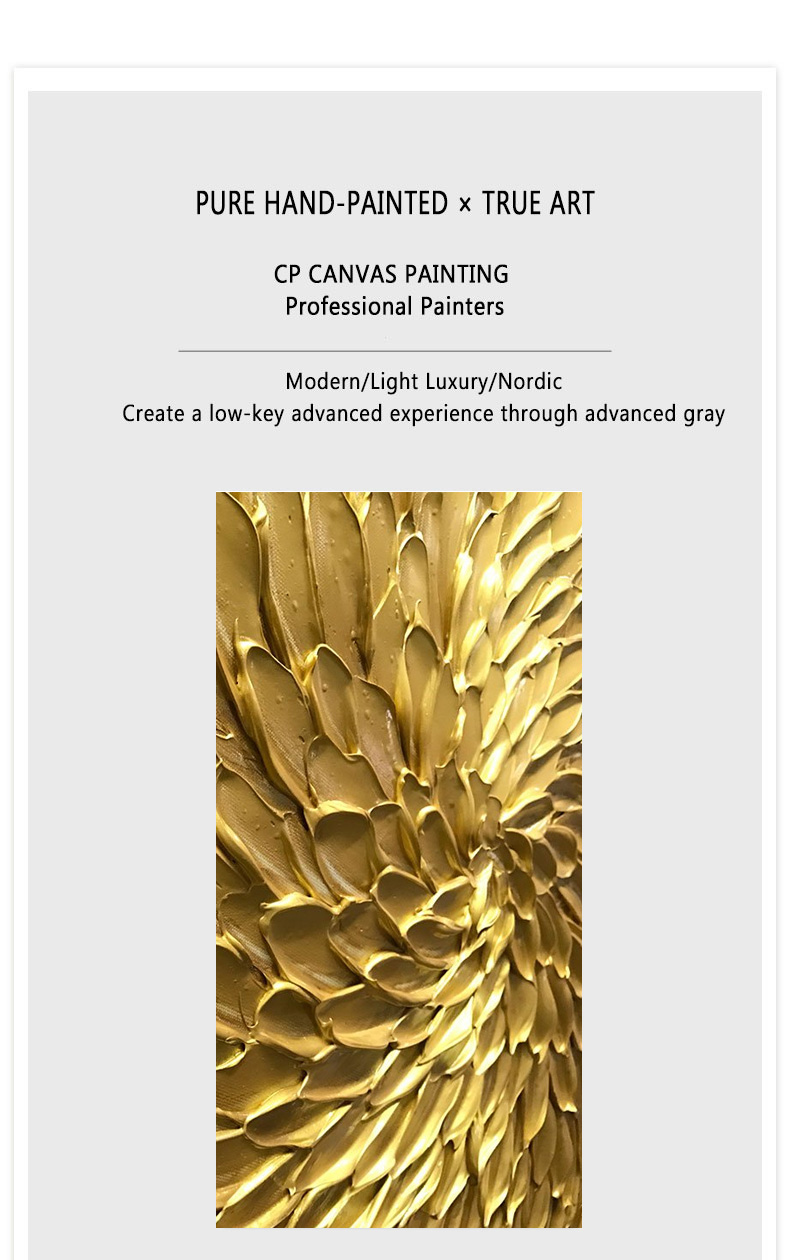 Oil Paintings Canvas Hand Painted Gold Glitter Canvas Wall Art