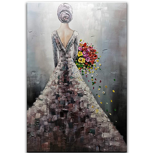 Oil Painting Canvas Original Woman Painting Images Vertical Abstract Paintings