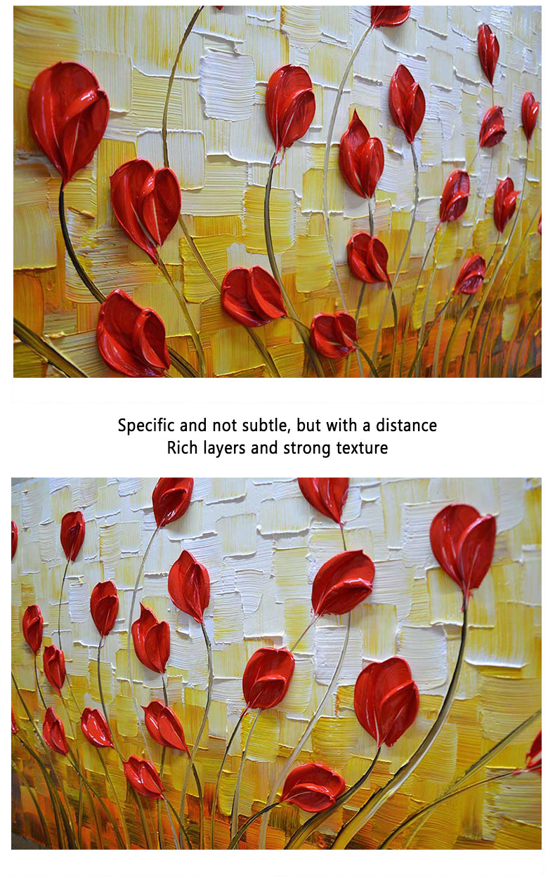 Canvas Wall Decor Large Abstract Flower Oil Painting