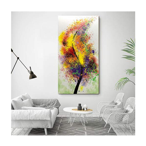 Oil Painting Canvas Modern Leaf Wall Art Colorful Artwork