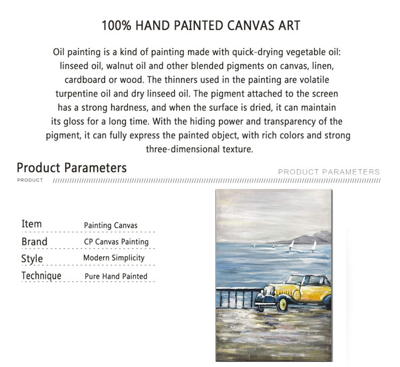 Canvas Knife Painting Artwork Modern Seascape Oil Painting