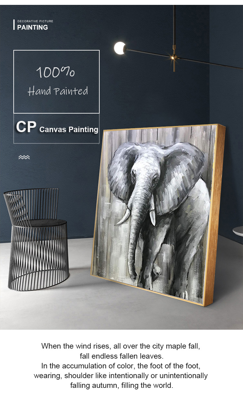 Art Oil Painting Cheap Elephant Painting Images Square Canvas Wall Art