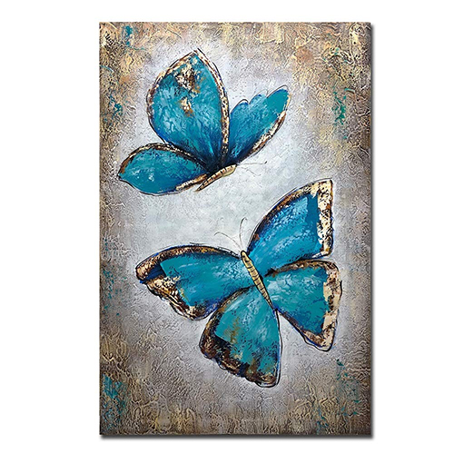 Oil Painting On Wall Modern Blue Butterfly Paintings