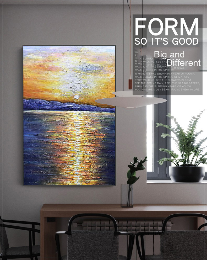 Painting Canvas Artwork Hand Painted Sunrise Canvas Wall Art