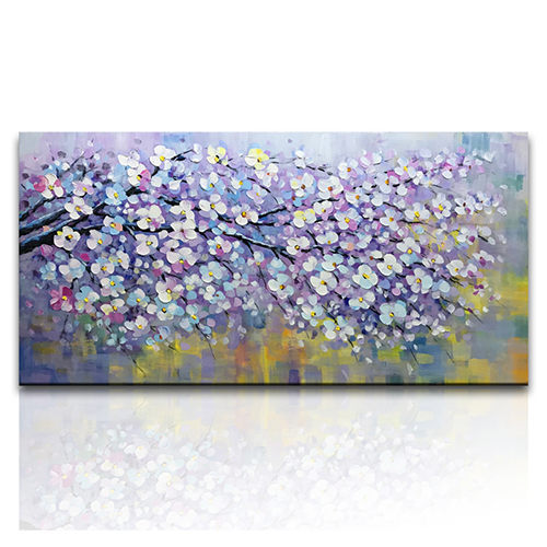 Canvas Wall Art Purple Abstract Painting Floral Canvas Wall Art