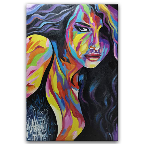 Artwork Canvas Wall Art Cheap Women Abstract Art Colorful Abstract Painting