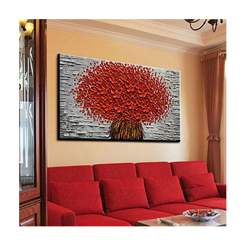 Canvas Wall Art Decor Extra Large Red Grey Wall Art