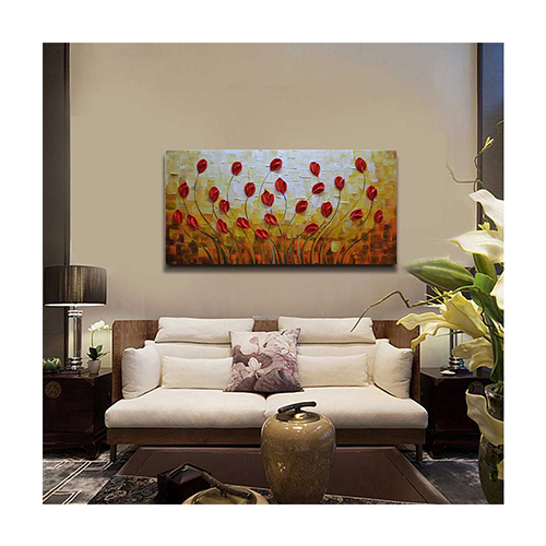 Canvas Wall Decor Large Abstract Flower Oil Painting