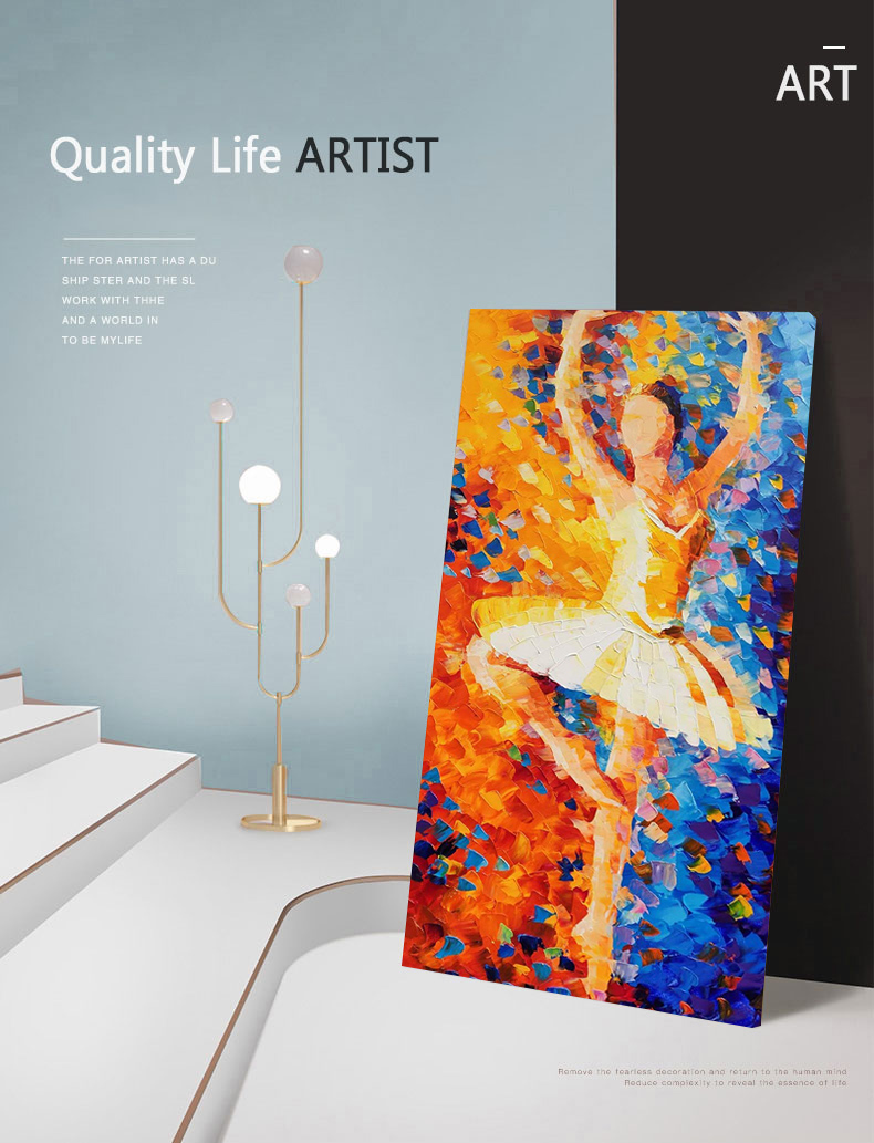 Art Painting Modern Ballet Dancer Oil Painting Large Colorful Canvas Art