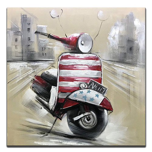 Artwork Painting Contemporary Motorcycle Wall Art