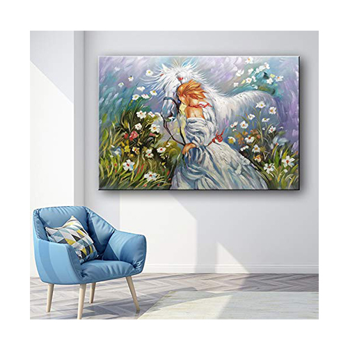 Canvas Knife Painting Artwork Cheap Canvas Painting Girl