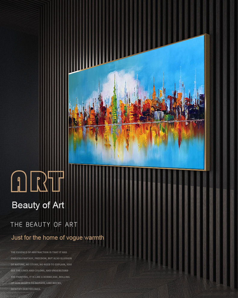 Canvas Painting Wall Art Contemporary Abstract Painting City