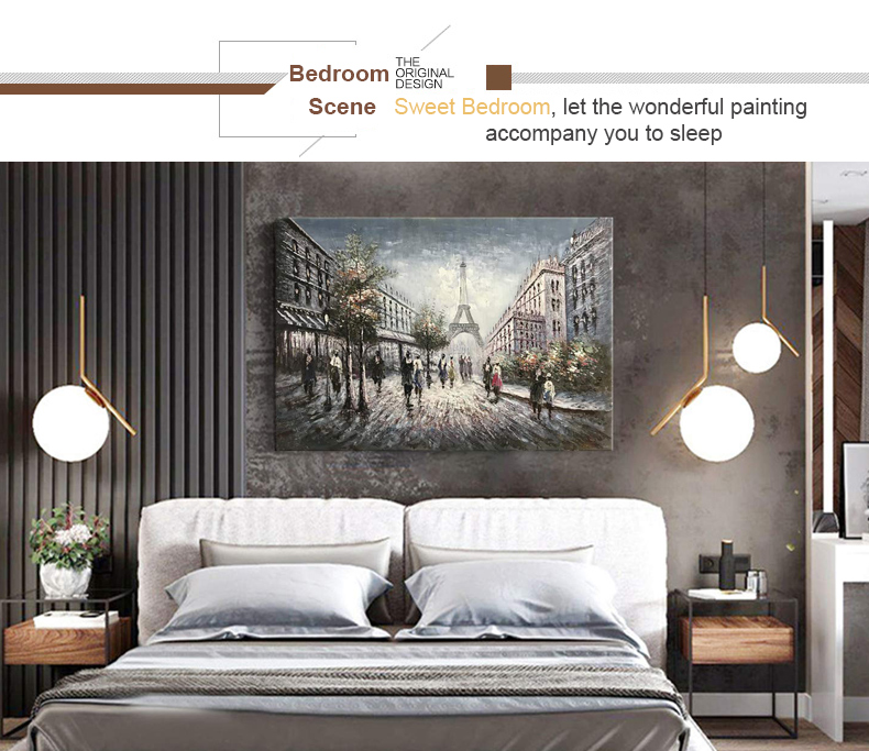 Canvas Art Painting Large Abstract Painting City White Grey Wall Art