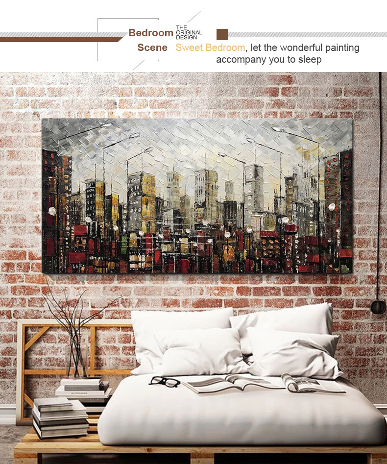 Painting Canvas Artwork Modern Abstract Painting City