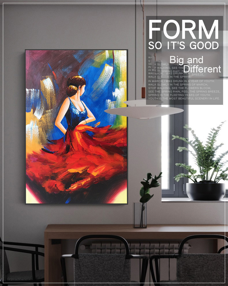 Oil Painting On Canvas Large Flamenco Dancer Oil Painting