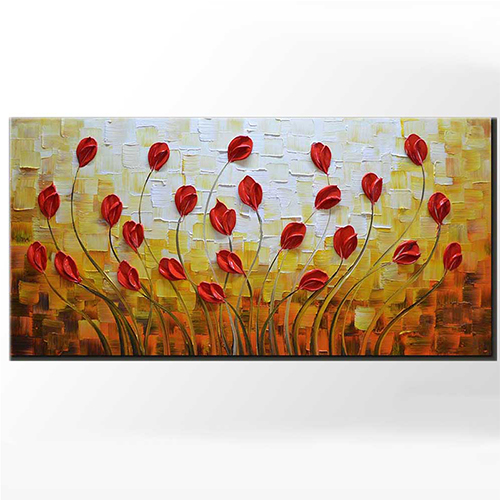 Canvas Wall Decor Large Abstract Flower Oil Painting