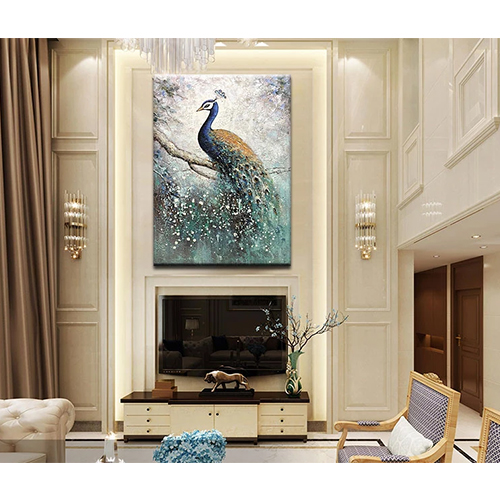 Canvas Art Cheap Blue Peacock Canvas Wall Pictures