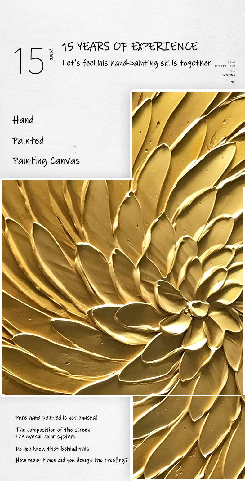 Canvas Painting Art Extra Large Silver Gold Wall Art