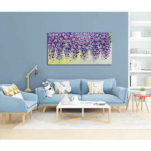 Wall Art Artwork Large Purple Canvas Painting Modern Wall Painting