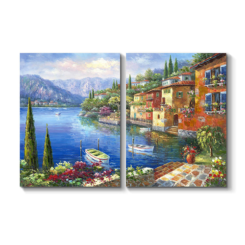 Art Painting Contemporary Two Piece Art Coastal Artwork Canvas