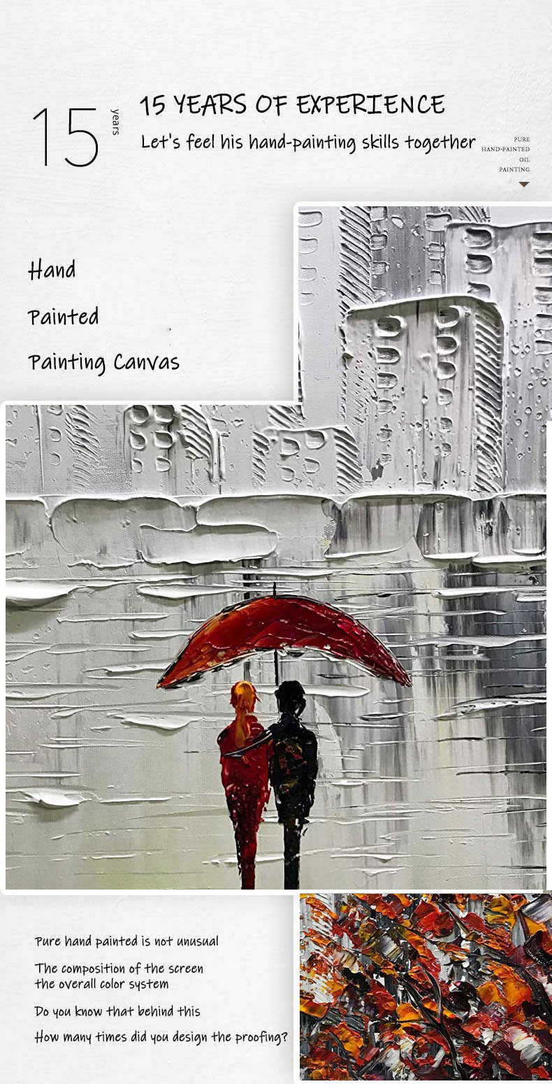 Canvas Room Decor Contemporary Couple With Red Umbrella Picture