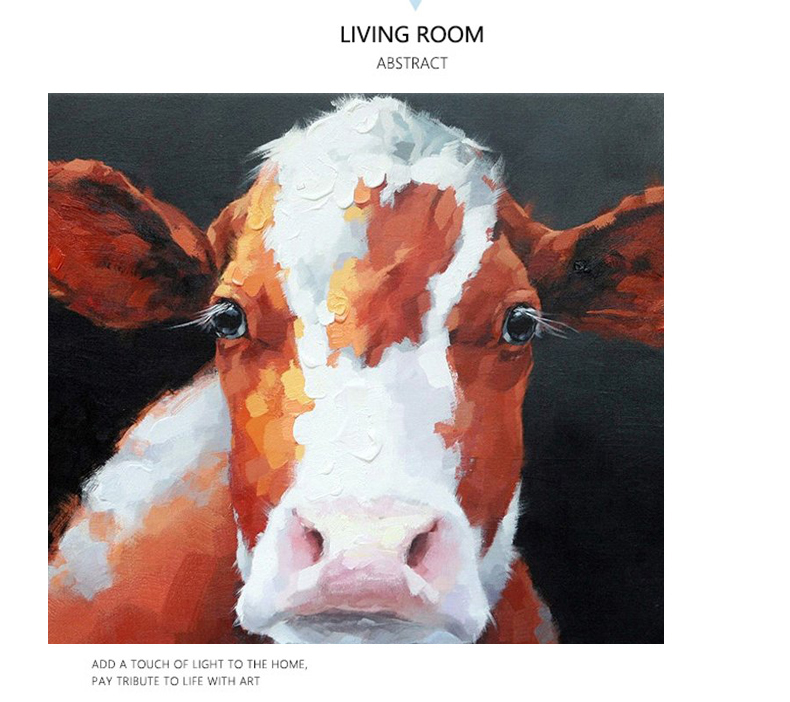 Canvas Art Painting Large Cow Face Painting On Canvas