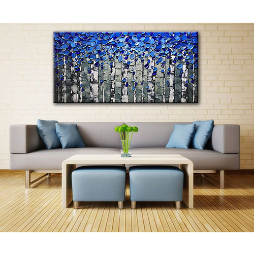 Canvas Wall Paintings Modern Blue And Gray Wall Art