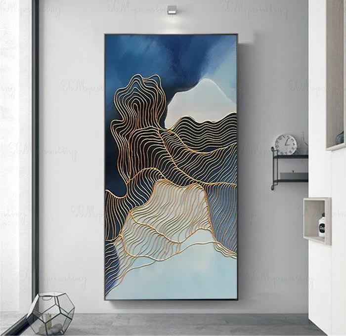 large vertical gold an on canvas to decorhome wall