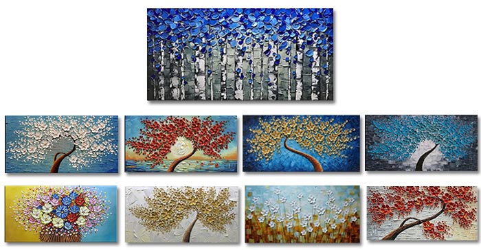 CP canvas painting online hot product flower knife painting for sale, each flower art painting is painted by our artists hand, we gurantte each of CP painting is the only painting in the world