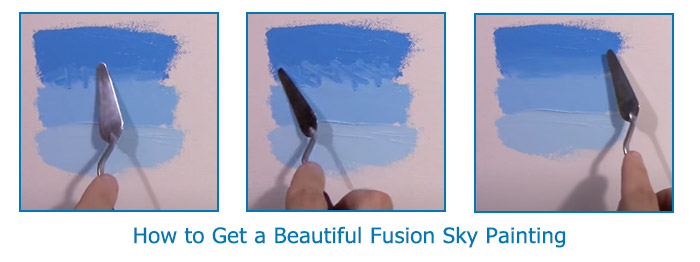 How to Get a Beautiful blue Sky palette knife Painting