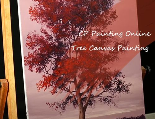 Acrylic Pine Tree Painting of Leaves Details Tutorial