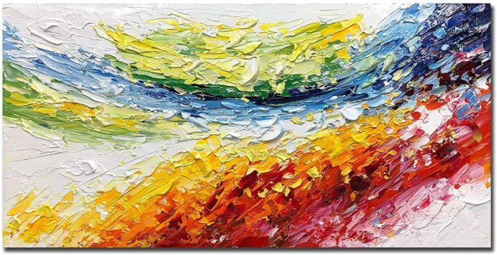 Home Decor Art Abstract Colorful Textured 36*72 Inch Oil Painting - Image 2