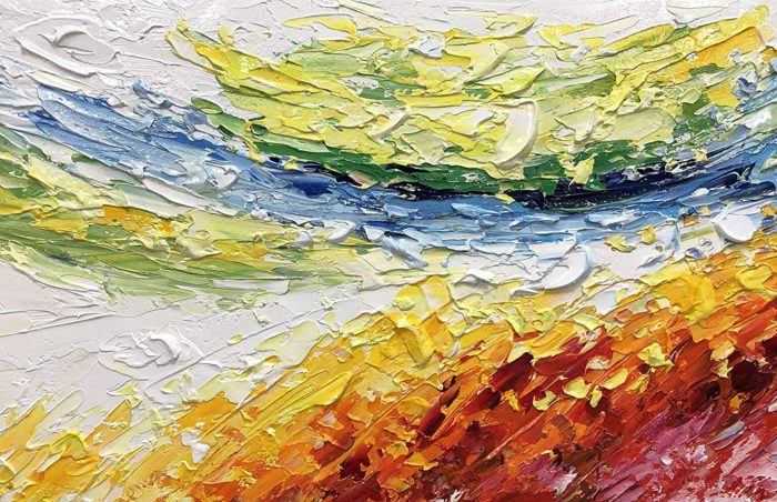 Home Decor Art Abstract Colorful Textured 36*72 Inch Oil Painting - Image 3