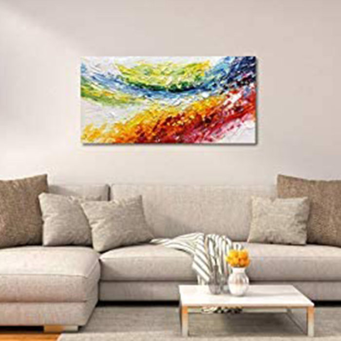 Home Decor Art Abstract Colorful Textured 36*72 Inch Oil Painting