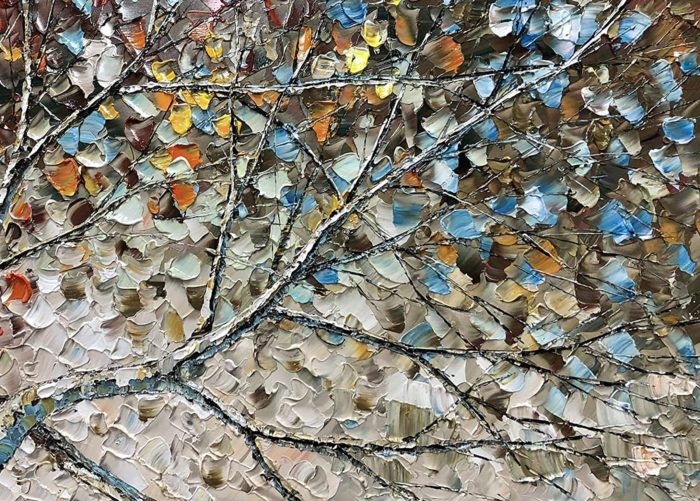 Large Aspen Tree Upward View Acrylic Contemporary Colorful Art - Image 3