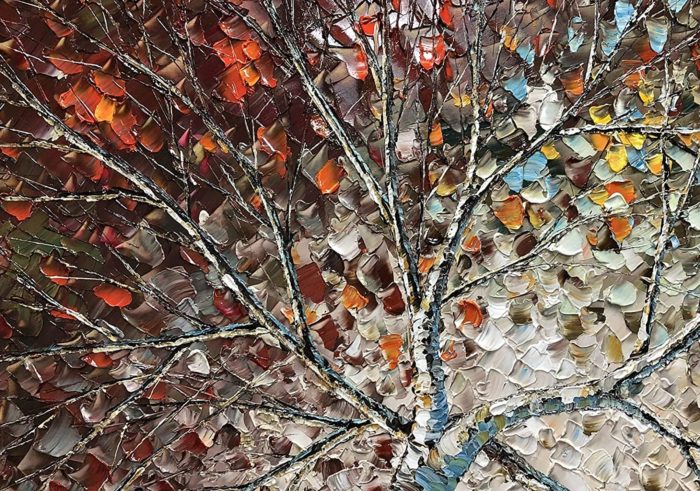 Large Aspen Tree Upward View Acrylic Contemporary Colorful Art - Image 4