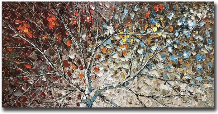 Large Aspen Tree Upward View Acrylic Contemporary Colorful Art - Image 2