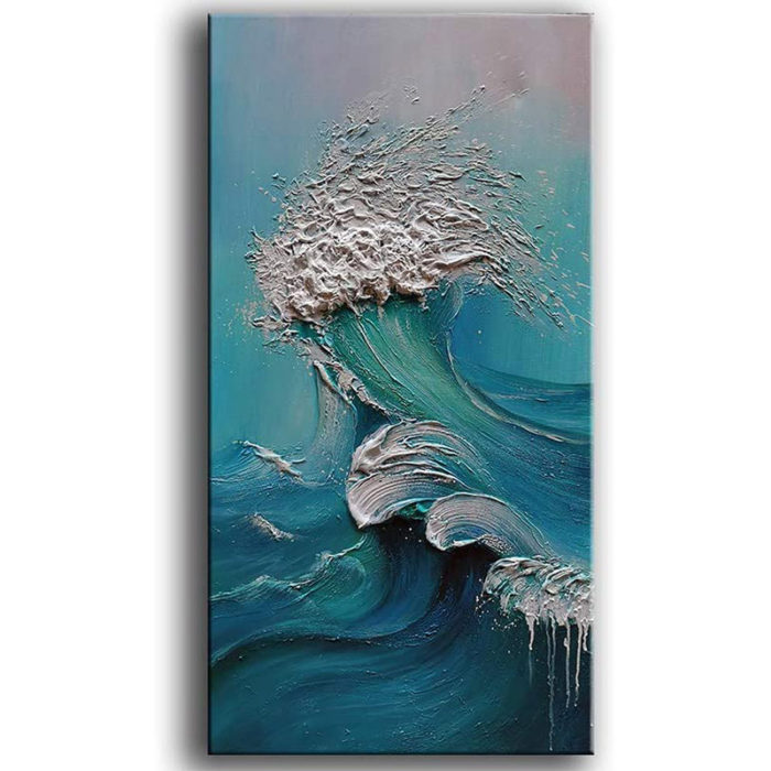 Tropical Seascape Modern Canvas Art Ocean Painting For Home Office - Image 2