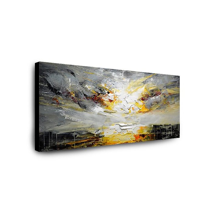 Abstract Large Textured Canvas Art Horizontal Painting For Decor - Image 3