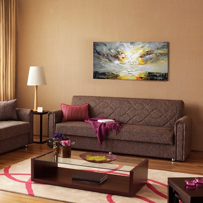 Abstract Large Textured Canvas Art Horizontal Painting For Decor - Image 6