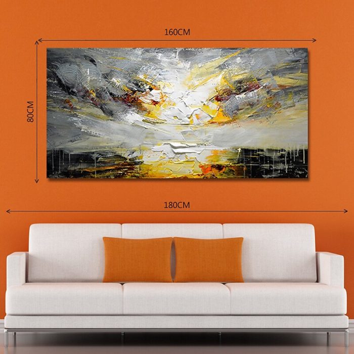 Abstract Large Textured Canvas Art Horizontal Painting For Decor