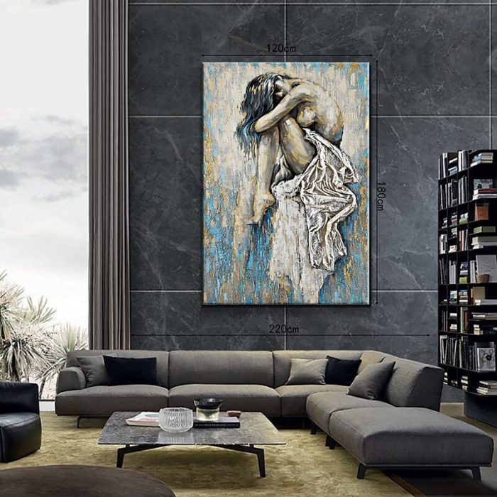 After Showers Nude Woman Oil Painting Decor Living Room Wall - Image 5