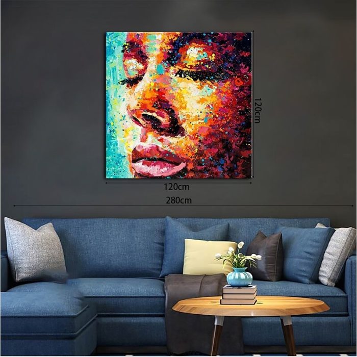 Face Figures Canvas Wall Art Knife Palette Acrylic Painting Decor - Image 5