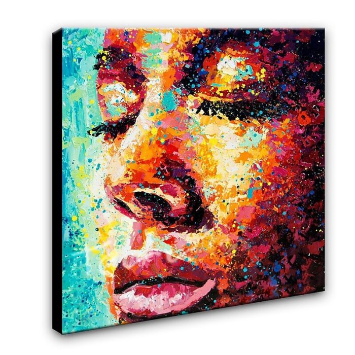 Face Figures Canvas Wall Art Knife Palette Acrylic Painting Decor - Image 3